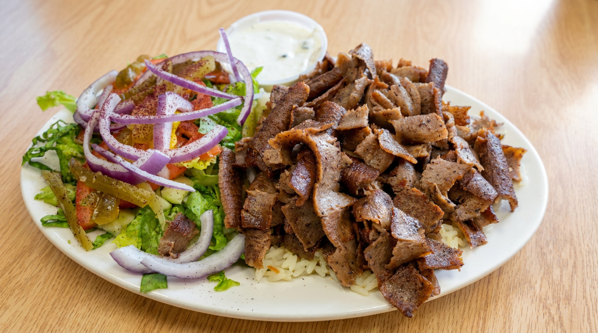 Gyros on the upright spit