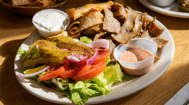 Lamb and Chicken Gyro Pita.